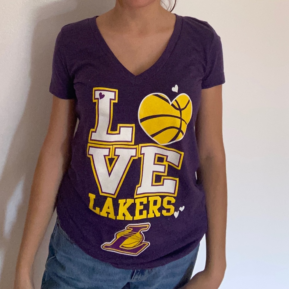 LA Lakers Purple V-Neck Shirt